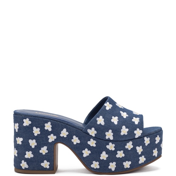 Larroude Miso Daisy Denim platform heels - Picture 3 of 7